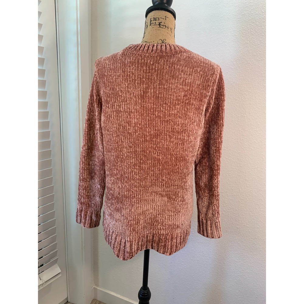 (A-16)Orvis Chenille Sweater Women Small Pink‎ Crewneck Soft Cozy Pullover - Picture 4 of 9